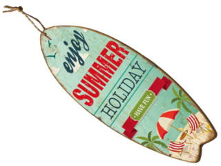 Schild Living on Beach Time bunt, B 59 x T 2,7 x H49,5cm, sFr. 19,90