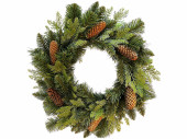 wreath fir mix with cones, green/brown, Ø 55cm