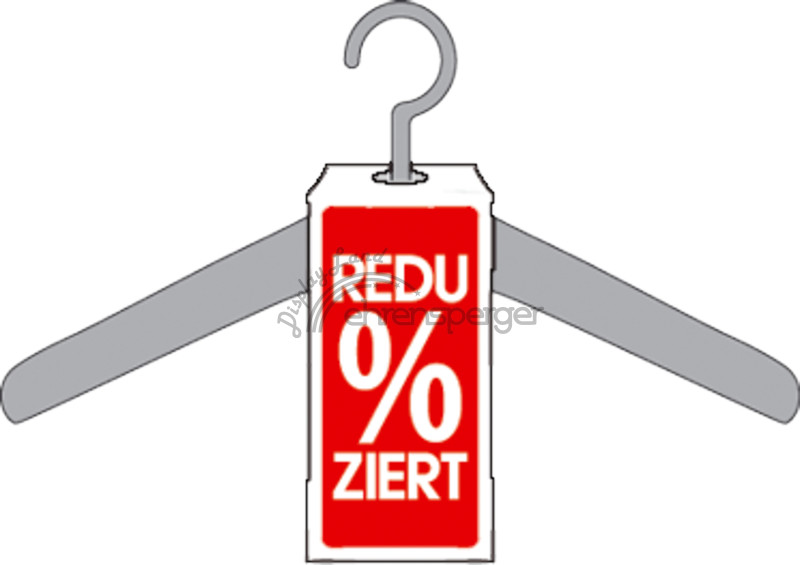 Hanger Reduziert Zeichen 4 X 10cm Karton 50 Stk Pack Rot Weiss Sfr 10 50